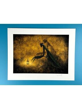 Sandrine Mercier La Guideuse Mantis Insect Illustration Signed Giclee Art Print